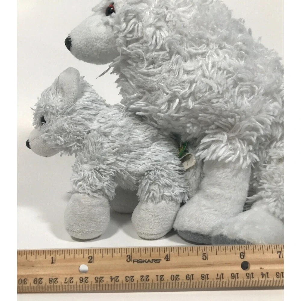 Wild Republic Arctic Wolf Mother and Pup Plush Stuffed Animal Set White 12228